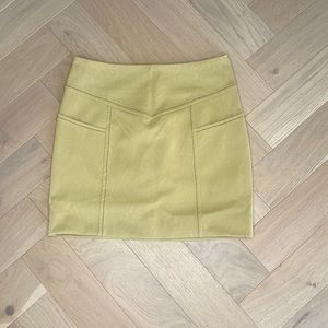BEC + BRIDGE MUSTARD YELLOW LEATHER SKIRT